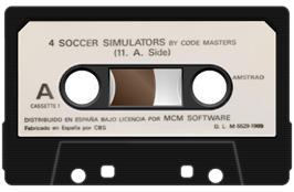 Cartridge artwork for 4 Soccer Simulators on the Amstrad CPC.