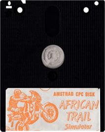 Cartridge artwork for African Trail Simulator on the Amstrad CPC.