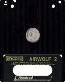 Cartridge artwork for Airwolf 2 on the Amstrad CPC.