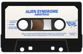 Cartridge artwork for Alien Syndrome on the Amstrad CPC.