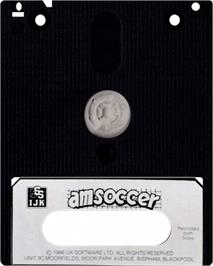 Cartridge artwork for Amsoccer on the Amstrad CPC.