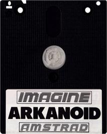 Cartridge artwork for Arkanoid on the Amstrad CPC.