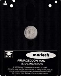 Cartridge artwork for Armageddon Man, The on the Amstrad CPC.
