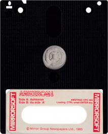 Cartridge artwork for Ashkeron! on the Amstrad CPC.
