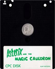 Cartridge artwork for Asterix and the Magic Cauldron on the Amstrad CPC.