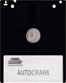 Cartridge artwork for Autocrash on the Amstrad CPC.