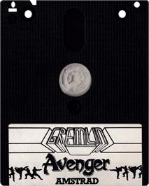 Cartridge artwork for Avenger on the Amstrad CPC.