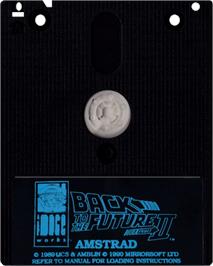 Cartridge artwork for Back To The Future Part 2 on the Amstrad CPC.