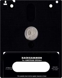Cartridge artwork for Backgammon on the Amstrad CPC.