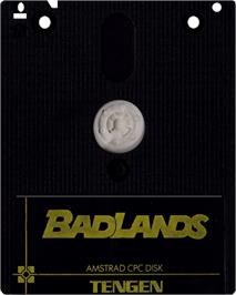 Cartridge artwork for Badlands on the Amstrad CPC.