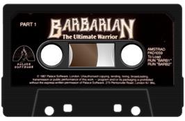 Cartridge artwork for Barbarian (Melbourne House) on the Amstrad CPC.