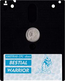 Cartridge artwork for Bestial Warrior on the Amstrad CPC.