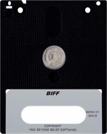 Cartridge artwork for Biff on the Amstrad CPC.