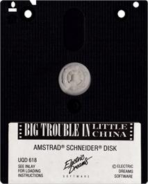 Cartridge artwork for Big Trouble in Little China on the Amstrad CPC.