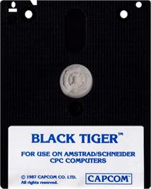 Cartridge artwork for Black Tiger on the Amstrad CPC.