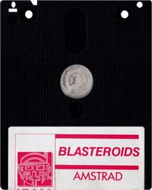 Cartridge artwork for Blasteroids on the Amstrad CPC.