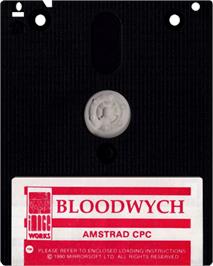 Cartridge artwork for Bloodwych on the Amstrad CPC.