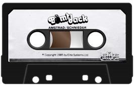 Cartridge artwork for Bomb Jack on the Amstrad CPC.