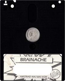 Cartridge artwork for Brainache on the Amstrad CPC.