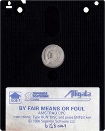 Cartridge artwork for By Fair Means or Foul on the Amstrad CPC.