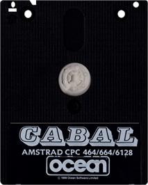 Cartridge artwork for Cabal on the Amstrad CPC.