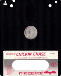 Cartridge artwork for Chickin Chase on the Amstrad CPC.