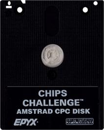 Cartridge artwork for Chip's Challenge on the Amstrad CPC.
