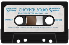 Cartridge artwork for Chopper Squad on the Amstrad CPC.