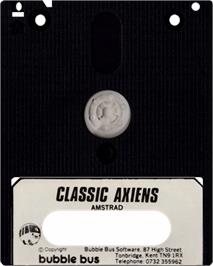 Cartridge artwork for Classic Axiens on the Amstrad CPC.