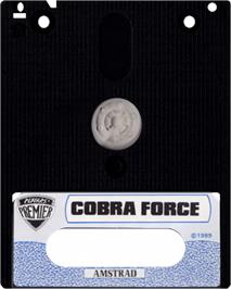 Cartridge artwork for Cobra Force on the Amstrad CPC.