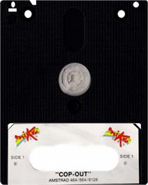 Cartridge artwork for Cop-Out on the Amstrad CPC.