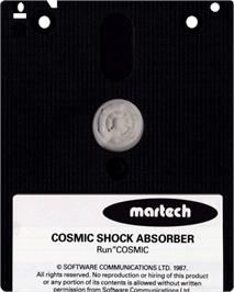 Cartridge artwork for Cosmic Shock Absorber on the Amstrad CPC.