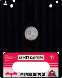 Cartridge artwork for Costa Capers on the Amstrad CPC.
