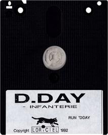 Cartridge artwork for D-Day on the Amstrad CPC.