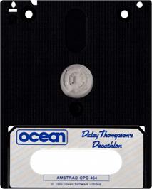 Cartridge artwork for Daley Thompson's Decathlon on the Amstrad CPC.