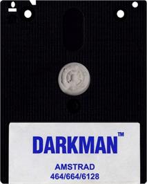 Cartridge artwork for Darkman on the Amstrad CPC.