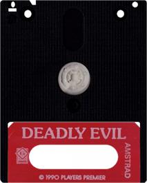 Cartridge artwork for Deadly Evil on the Amstrad CPC.