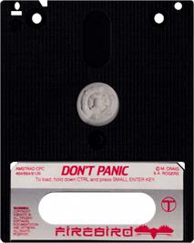 Cartridge artwork for Don't Panic on the Amstrad CPC.