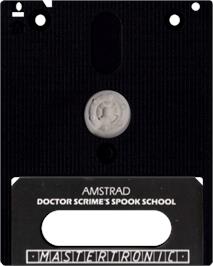 Cartridge artwork for Dr. Scrime's Spook School on the Amstrad CPC.