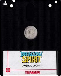 Cartridge artwork for Dragon Spirit on the Amstrad CPC.