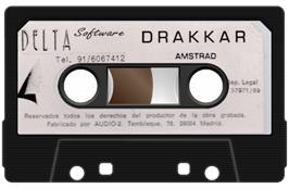 Cartridge artwork for Drakkar on the Amstrad CPC.