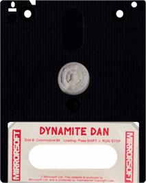 Cartridge artwork for Dynamite Dan on the Amstrad CPC.