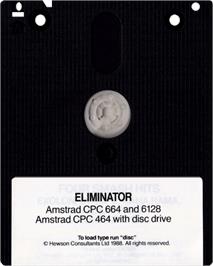 Cartridge artwork for Eliminator on the Amstrad CPC.