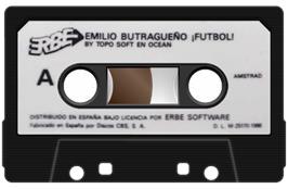 Cartridge artwork for Emilio Butragueño Fútbol on the Amstrad CPC.