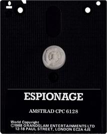 Cartridge artwork for Espionage on the Amstrad CPC.
