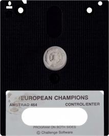 Cartridge artwork for European Champions on the Amstrad CPC.