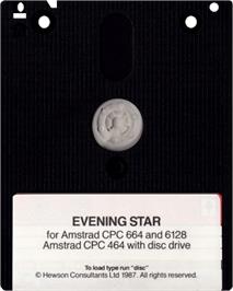 Cartridge artwork for Evening Star on the Amstrad CPC.