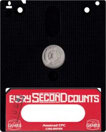 Cartridge artwork for Every Second Counts on the Amstrad CPC.