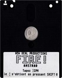 Cartridge artwork for Fire! on the Amstrad CPC.