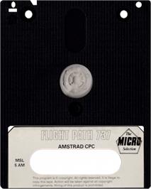 Cartridge artwork for Flight Path 737 on the Amstrad CPC.